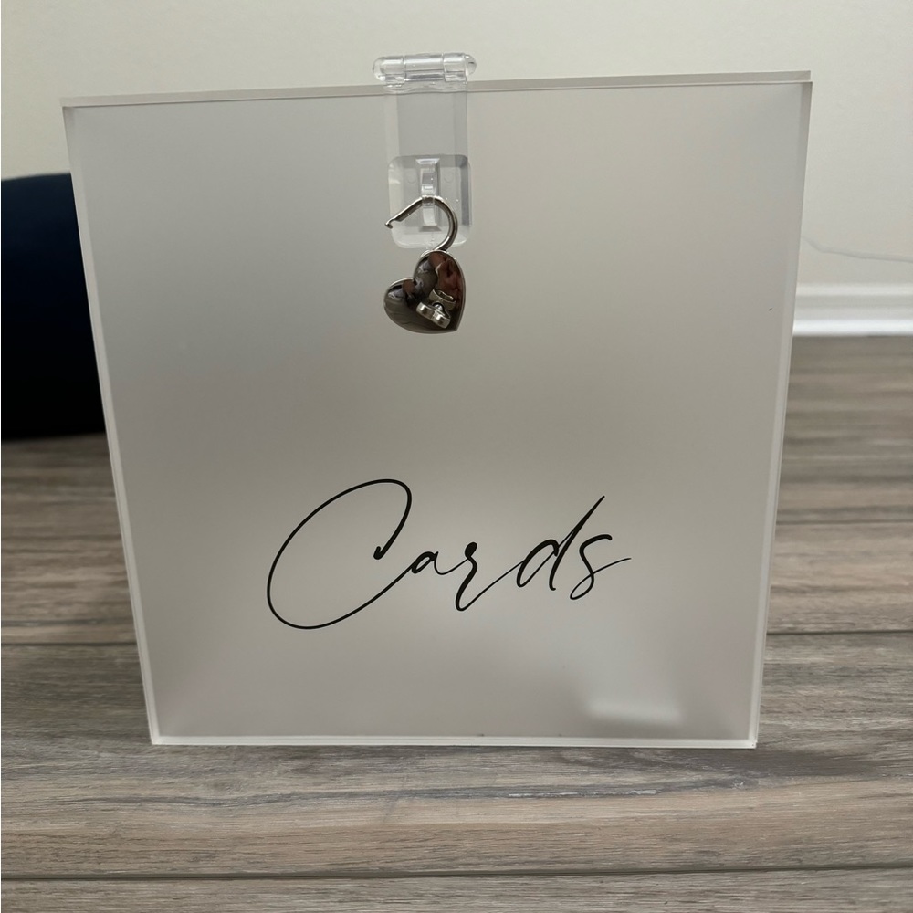 BRIDES - Clear frosted card box with black script & silver lock
